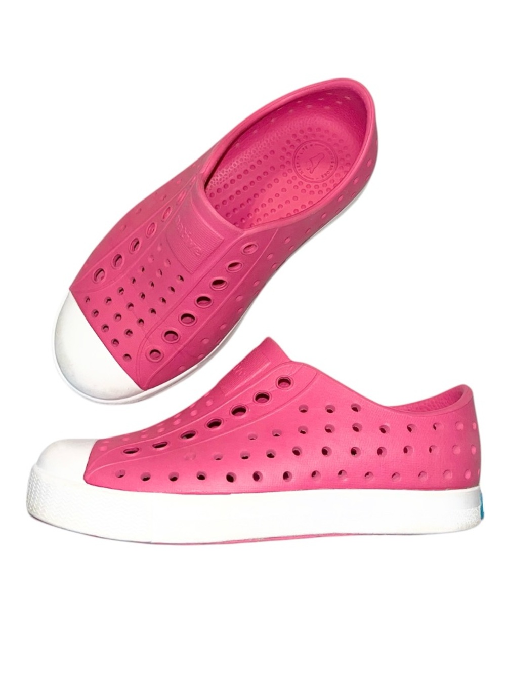 Native Jefferson Hollywood Pink/Shell White Cap Toe Shoe